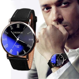 YAZOLE Fashion Men Watch Luxury Leather Mens Quartz Analog Business Wrist Watch Men's Clock relogios masculino