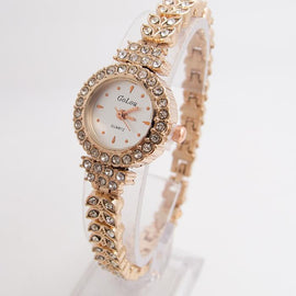 Hot Sales Rose Gold Bracelet Watches Women Ladies Fashion Shining Crystal Dress Quartz Wristwatch Rhinestone Watch G-022