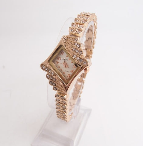 Hot Sales Rose Gold Bracelet Watches Women Ladies Fashion Shining Crystal Dress Quartz Wristwatch Rhinestone Watch G-022