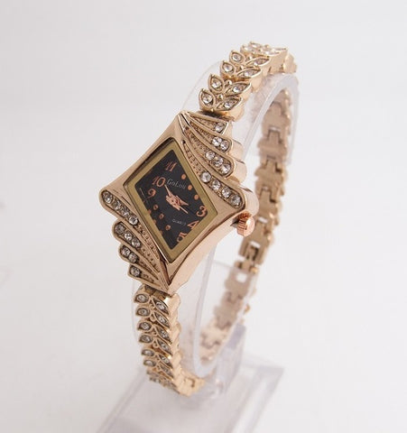 Hot Sales Rose Gold Bracelet Watches Women Ladies Fashion Shining Crystal Dress Quartz Wristwatch Rhinestone Watch G-022