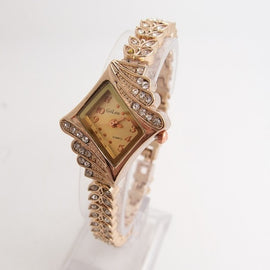 Hot Sales Rose Gold Bracelet Watches Women Ladies Fashion Shining Crystal Dress Quartz Wristwatch Rhinestone Watch G-022