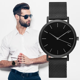 Men Wristwatch Quartz Full Steel Watch Fashion Hot Watches Black Gold Silver Male Relojes masculino  Analog watches