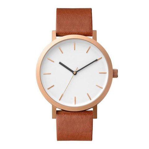 Women Lady Watches Minimalist Style Leather Band Stainless Steel Analog Quartz Wristwatch Female Casual Watch Girl's Gift 2019