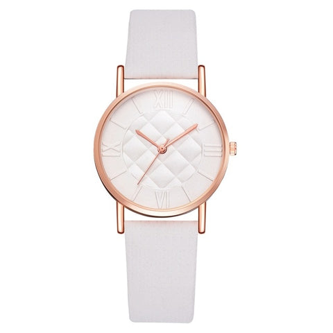 Fashion Women Leather Band Dress Quartz Wrist Watches Luxury Top Brand White Casual Ladies Wristwatch Relogio Feminino