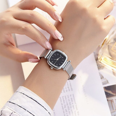 square small dial reloj mujer luxury brand women dress watch stainless steel ladies quartz watches female elegent wristwatches