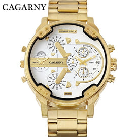 Relogio Masculino 6820 Cagarny Top Brand Luxury Watch Men Sport Quartz Clock  Watches Waterproof Gold Steel Wrist WatchMilitary