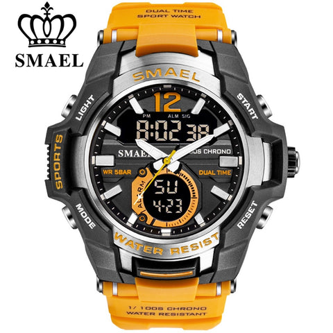 2019 SMAEL Sport Watch Men Watches Waterproof 50M Wristwatch Relogio Masculino Big Dial Quartz Digital Military Army Clock 1805