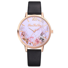 Relojes Para Mujer Hours Women Watches Leather Band Luxe Brand Times Watch Women Ladies Watch Creative Flower Bayan Kol Saati *A