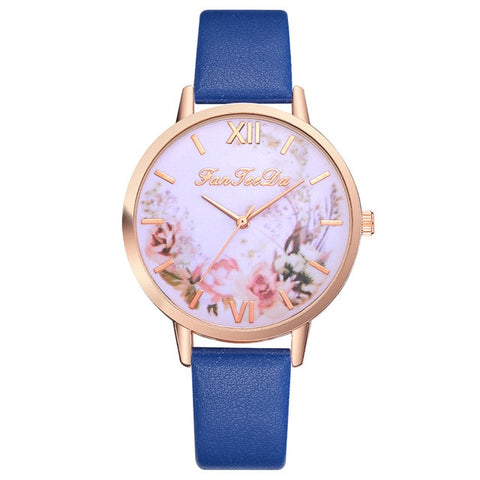 Relojes Para Mujer Hours Women Watches Leather Band Luxe Brand Times Watch Women Ladies Watch Creative Flower Bayan Kol Saati *A