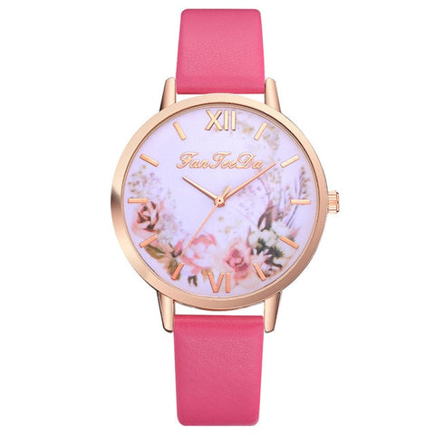 Relojes Para Mujer Hours Women Watches Leather Band Luxe Brand Times Watch Women Ladies Watch Creative Flower Bayan Kol Saati *A