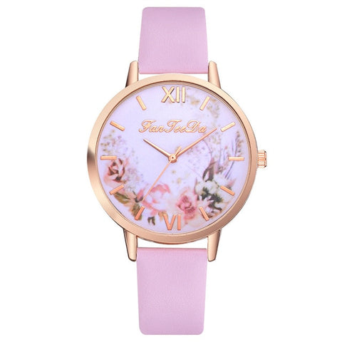 Relojes Para Mujer Hours Women Watches Leather Band Luxe Brand Times Watch Women Ladies Watch Creative Flower Bayan Kol Saati *A