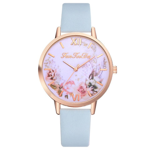 Relojes Para Mujer Hours Women Watches Leather Band Luxe Brand Times Watch Women Ladies Watch Creative Flower Bayan Kol Saati *A