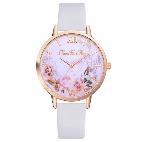 Relojes Para Mujer Hours Women Watches Leather Band Luxe Brand Times Watch Women Ladies Watch Creative Flower Bayan Kol Saati *A