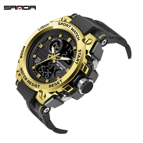 SANDA Top Brand Luxury Military Army Men Quartz Watch New Men's Sports Watches Men Waterproof S Shock Clock relogio masculino