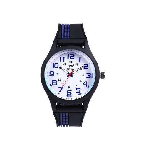 PINBO Fashion Casual Brand Watch Man Outdoor Sport Silicone Strap Buckle Simple Mens Clock Quartz Wrist Watches reloj hombre