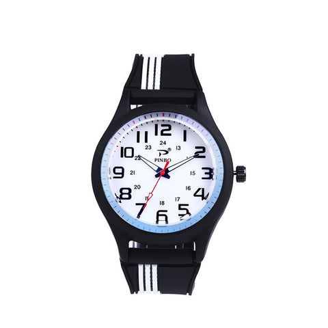 PINBO Fashion Casual Brand Watch Man Outdoor Sport Silicone Strap Buckle Simple Mens Clock Quartz Wrist Watches reloj hombre