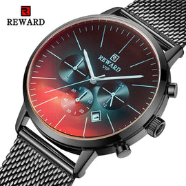 Men's Wistwatch Brand REWARD Relogio Masculino Watch Fashion Special Colorful Glass Sport Watch Creative Luxury Waterproof Clock