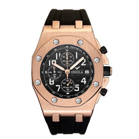 2019 ONOLA Luxury brand Fashion Sports Military Mens Watches Wristwatch clock metal Waterproof multifunctional quartz watch Men